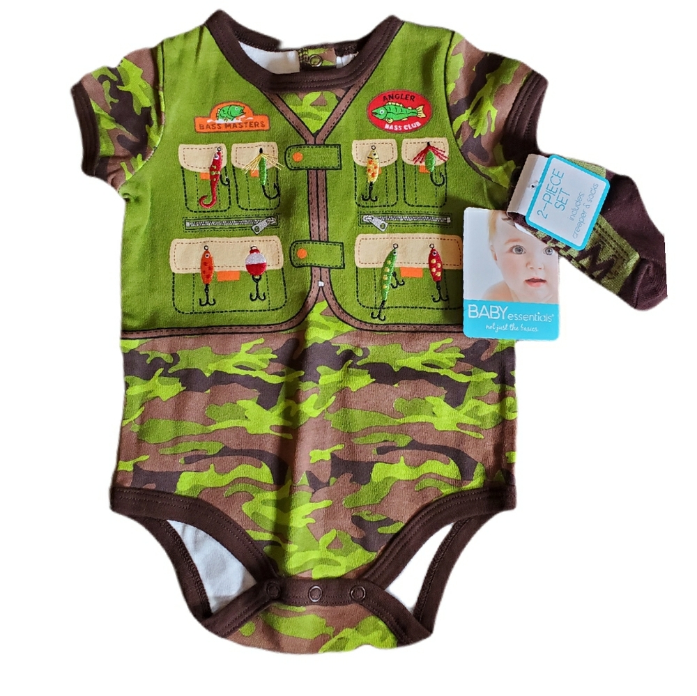 Baby Fisherman Onesie & Socks Set